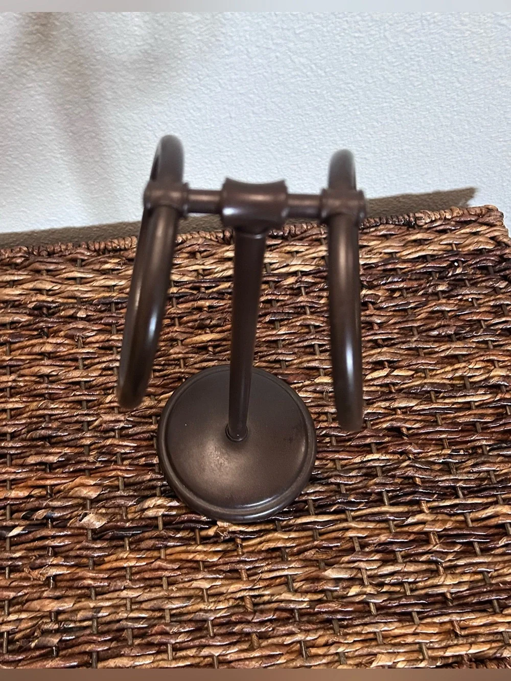 Metal Adjustable Brown Vertical Hand Towel Stand Bathroom Accessory